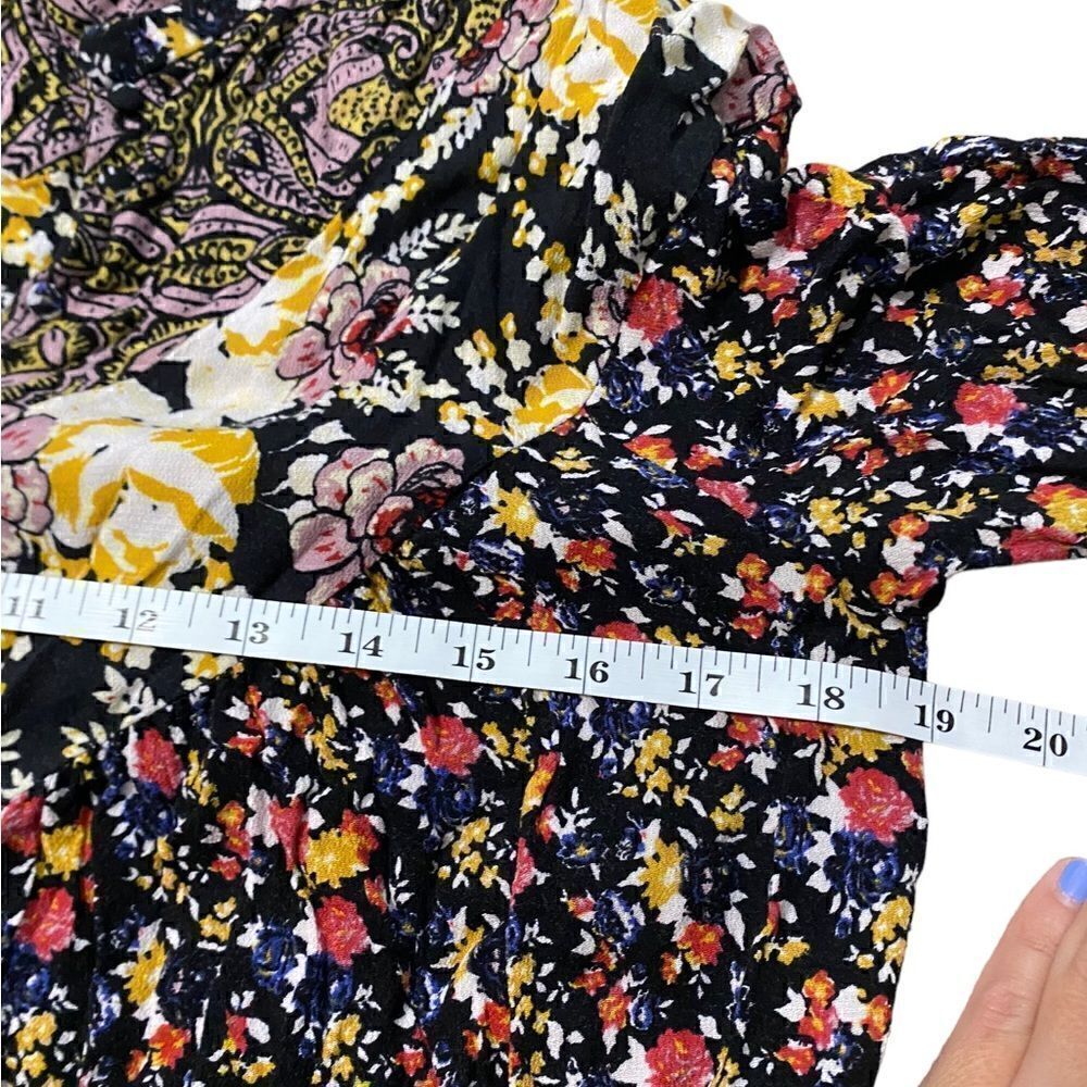 Free People Wildflower Fields Henley Tunic Blouse Size S EUC - Picture 7 of 11